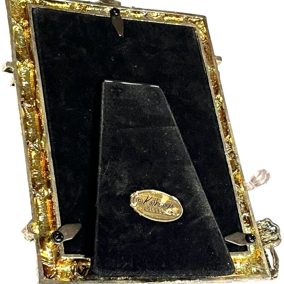 Pink poodles on black and silver diamond enamel & bling picture frame 3 1/2 x 5” - Picture 2 of 10